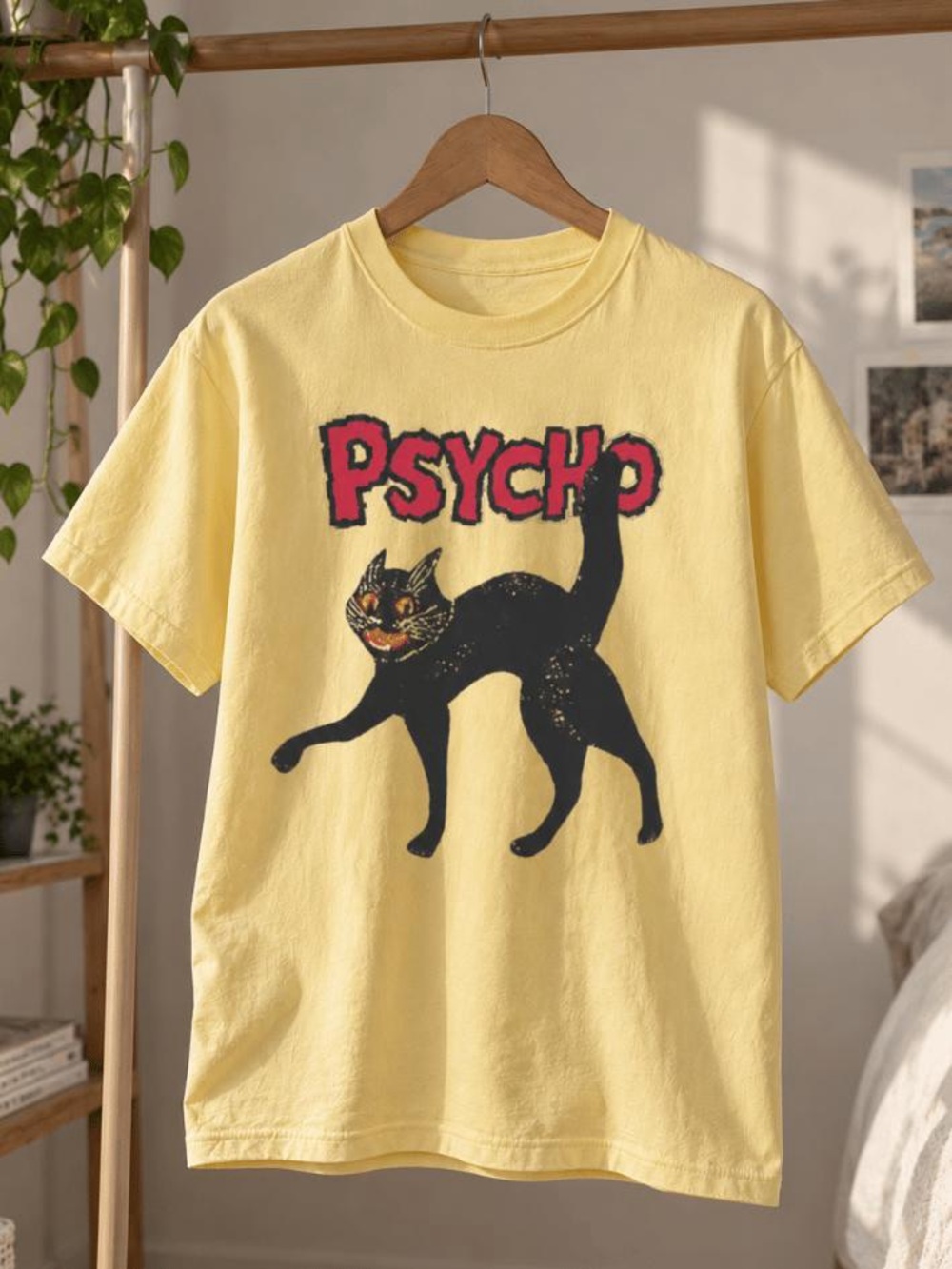 Yellow Haze 'Psycho' Cat Graphic Tee